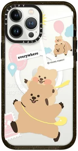 Vista 295 de CASETiFY Funda Impact para iPhone 13 [Protección contra caídas de grado militar 4X de 8.2 pies/Compatible con Magsafe] - #1 Mom - Transparente