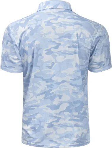 Vista 116 de TAPULCO Camisetas tipo polo de secado rápido para hombre, diseño de camuflaje, atléticas, ligeras, transpirables, casuales, para golf