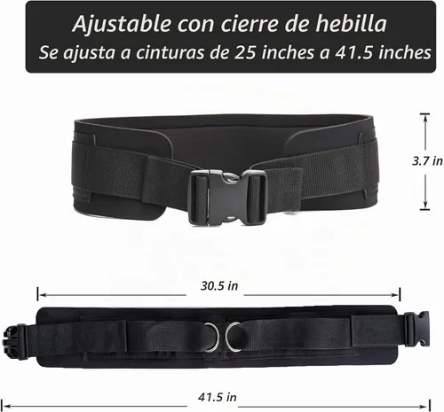 Vista 2 de LOOEEL Adjustable Waist Belt Soft Neoprene Padded Belt with 2 Movable Rings for Cable Machines Fitness Exercise Speed Agility Resistance Training