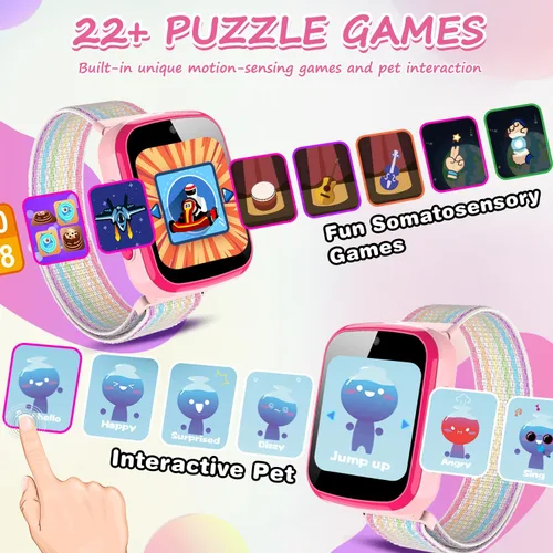 Vista 5 de Vakzovy Reloj inteligente para niños, regalo para niñas de 6 a 8 años, con cámara de video, música, audiolibros, relojes para niñas de 8 a 10 años