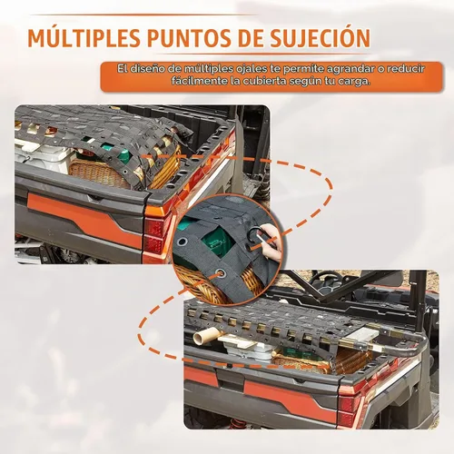 Vista 7 de KEMIMOTO Red de carga UTV compatible con Polaris Ranger General Defender