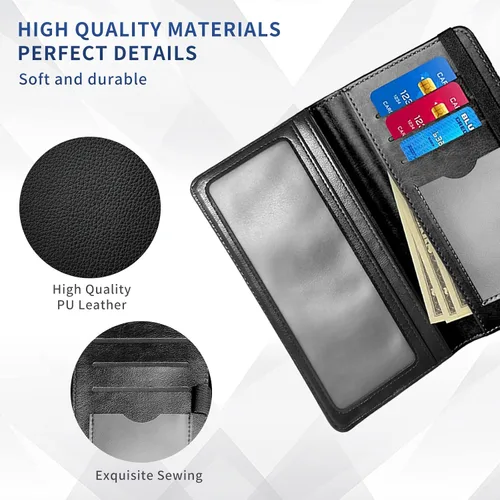 Vista 3 de DEGDFSGR Funda para chequera Cartera estándar de cuero de primera calidad con función de bloqueo RFID para hombres y mujeres, flor de sol