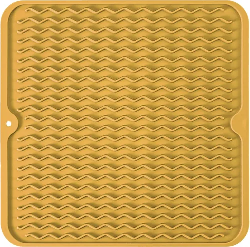 Vista 42 de Tapete de silicona para secado de platos para múltiples usos, fácil de limpiar, ecológico, tapete escurridor de platos resistente al calor
