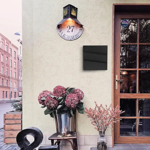 Vista 7 de Buzón de Pared con Cerradura y Llaves, Buzón de Seguridad con Llavero para Exterior de la Casa, Buzón de Correo con Cerradura, Buzón de Metal