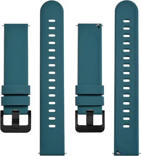 Vista 49 de BISONSTRAP Correas de reloj de silicona, correas de reloj delgadas con liberación rápida, 0.787 in, negro con hebilla negra