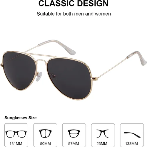 Vista 2 de Classic Aviator Sunglasses Retro Aviator Sunglasses for Women Men UV Blocking