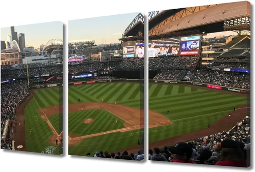 Vista 76 de TUMOVO Arte de pared en lienzo para estadio deportivo, arte de pared de campo Wrigley en Chicago, pinturas de Chicago, impresiones sobre lienzo
