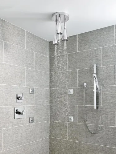 Vista 5 de DELTA FAUCET 57140-CZ H2Okinetic - Cabezal de ducha colgante Raincan, flujo de agua de 1.75 GPM, bronce champán Champagne bronce