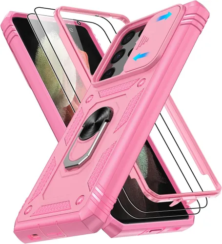 Vista 272 de Gritup Funda para Google Pixel 6 con cubierta deslizante para cámara y protector de pantalla (2 unidades), soporte de anillo giratorio 360°, funda
