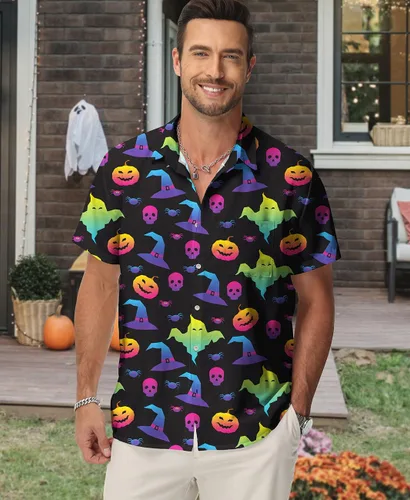 Vista 209 de KYKU - Camisa hawaiana funky para hombre, ropa tropical para vacaciones en Palm Beach