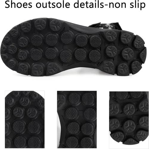 Vista 5 de riemot Sandalias deportivas para hombre y mujer, sandalias de senderismo ligeras con soporte de arco, zapatos de agua para verano, playa, sandalias