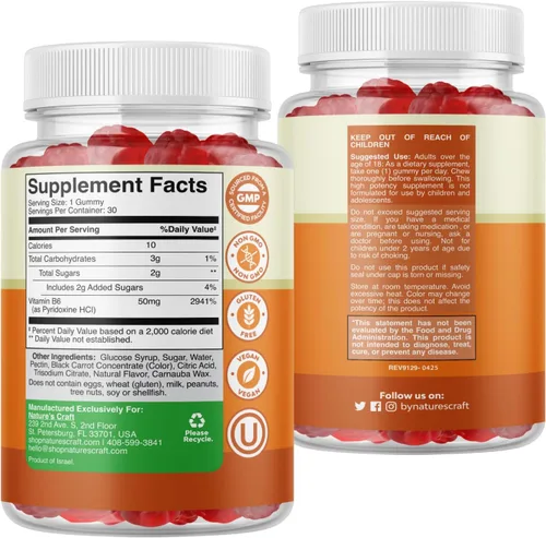 Vista 8 de Gomitas de vitamina B6 de 50 mg para náuseas de embarazo, bayas - 30