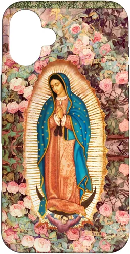 Vista 23 de Lady of Guadalupe - Carcasa para iPhone 17, diseño de flores rosadas