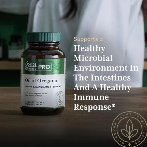 Vista 5 de GAIA HERBS PRO Aceite de orégano - Suplemento de apoyo inmunológico - Carvacrol y timol para apoyo antioxidante - Fórmula de salud y bienestar