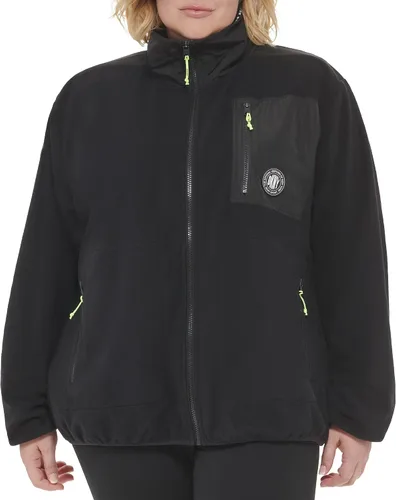 Vista 5 de DKNY Sudadera cómoda y cómoda con cremallera de un cuarto para mujer