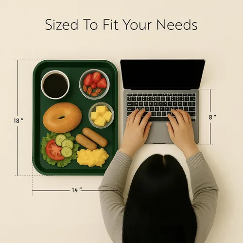Vista 2 de Restaurantware RW Base - Bandeja de comida rápida de 14 x 18 pulgadas, 1 bandeja resistente para cafetería, ligera, antideslizante, bandeja