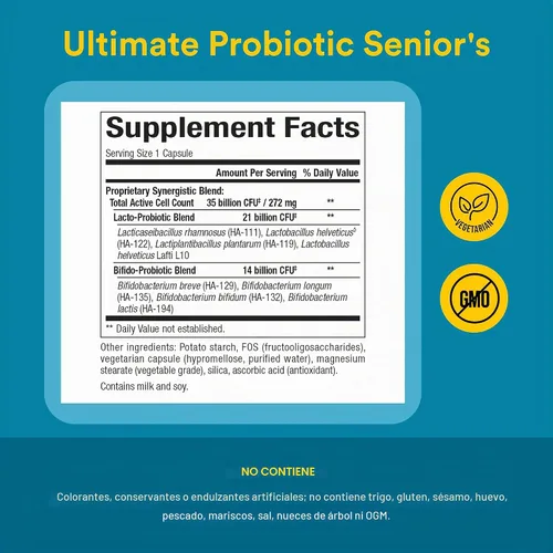 Vista 3 de Natural Factors Ultimate Probiotic Senior's 35 mil millones de UFC, 30