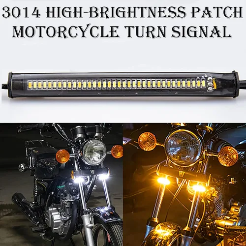 Vista 2 de Juego de 2 luces LED para motocicleta, luces intermitentes para horquilla, luces traseras para motocicleta, luces de circulación diurna, luces