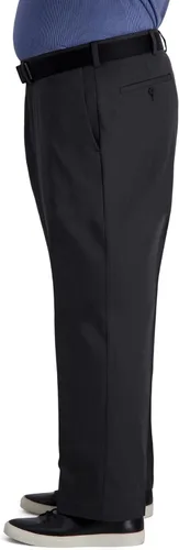 Vista 2 de Haggar Mens Cool Right Performance Flex Solid Classic Fit Flat Front Pant-Reg. And Big And Tall
