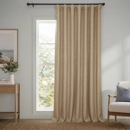 Vista 59 de HPD Half Price Drapes - Cortinas de lino sintético para sala de estar (2 paneles) - 100 pulgadas de ancho x 84 pulgadas de largo - Cortinas