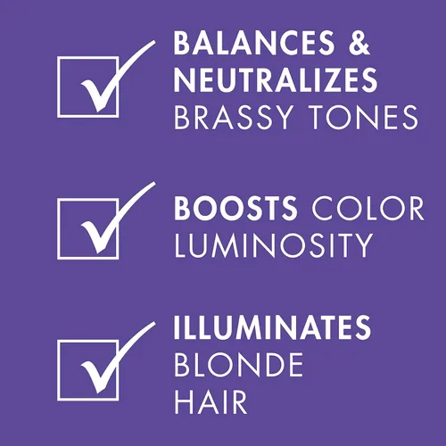 Vista 4 de Nexxus Blonde Assure Purple Champú y acondicionador Color Assure 2 unidades de champú y acondicionador para el cabello rubio, blanqueado y plateado