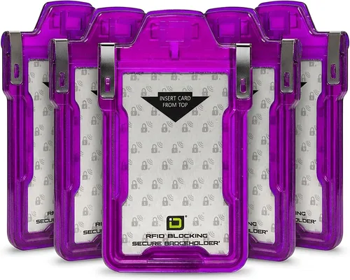Vista 13 de Identity Stronghold - Soporte seguro para tarjetas RFID para 1 tarjeta, soporte para tarjetas de identificación de plástico duro resistente