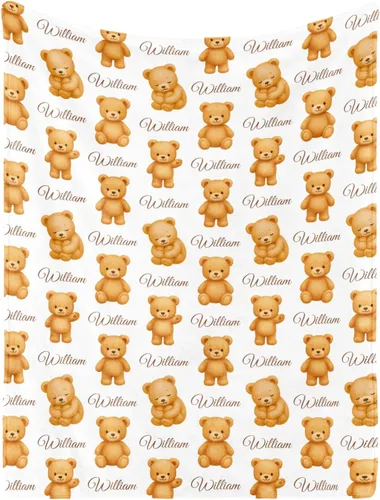 Vista 27 de Manta de bebé personalizada con nombre, manta de nombre personalizado para niños, mantas de franela suave en Pascua, regalos personalizados de bebé