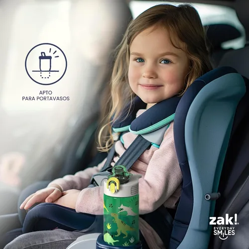Vista 9 de Zak Designs Barbie Sage - Botella de agua para niños con popote a prueba