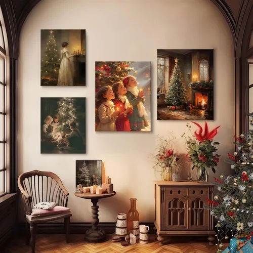 Vista 7 de Sunwes Lienzo de arte de pared de Navidad de ángel DIY, pintando tu propio ángel en lienzo