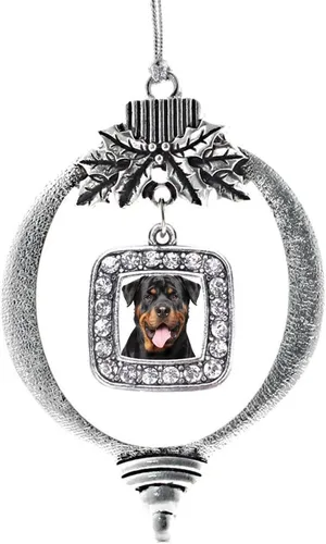 Vista 282 de Inspired Silver - Nana púrpura - Adorno de Navidad plateado - Adorno cuadrado para árbol de Navidad con circonita cúbica - Decoración colgante