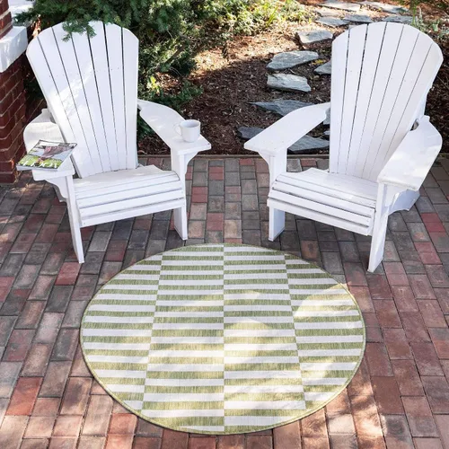 Vista 47 de Unique Loom Outdoor Striped Collection - Alfombra a rayas (4' 1" x 6' 1" Rectángulo, azul/marfil)