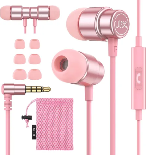 Vista 10 de Auriculares con cable UliX Rider intrauditivos, garantía de 5 años, auriculares con micrófono, con cable anti-enredo, auriculares para iPhone, iPad