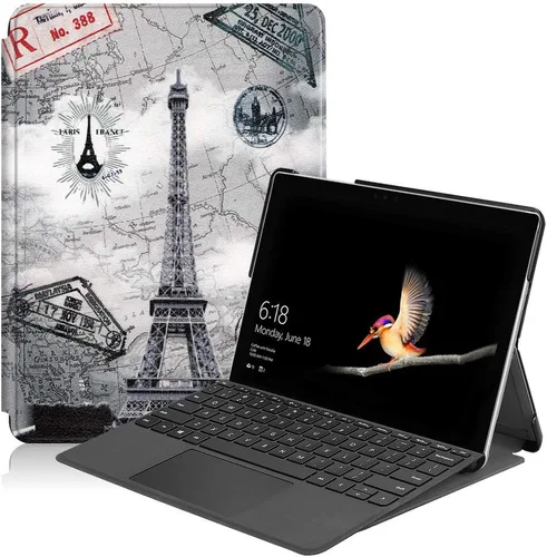Vista 12 de Gylint Funda para Surface Go 4 2023 /Go 3 2021 /Go 2 2020 /Surface Go 2018, funda inteligente de piel delgada con soporte para lápiz para Microsoft
