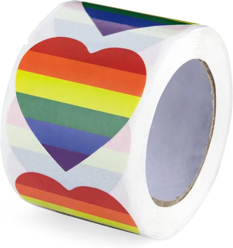 Vista 16 de Pegatinas de bandera bisexual para el mes del orgullo - Venta al por mayor Bi-Pride en un rollo (2 rollos - 500 calcomanías)