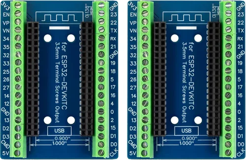 Vista 10 de para ESP32 Placa de ruptura 30 pines GPIO 1 en 3 Placa de expansión Bloques de terminal de 3.81mm 0.15" para módulo ESP32 ESP-WROOM-32 ESP32-DevKitC