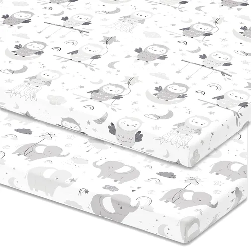 Vista 11 de Joey + Joan Sábanas de moisés compatibles con el moisés Mamaroo de 4moms, se adapta a colchón ovalado de moisés de 18 x 30 pulgadas, suave, 100%