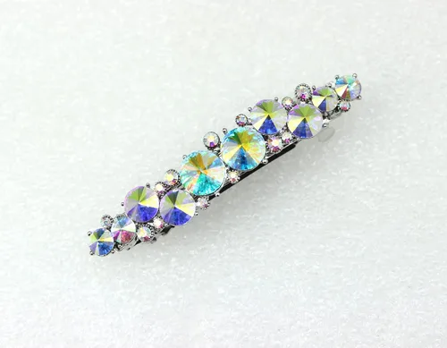 Vista 3 de Faship AB Premium Rhinestone Crystal Floral Pequeño Pasador De Pelo Clip