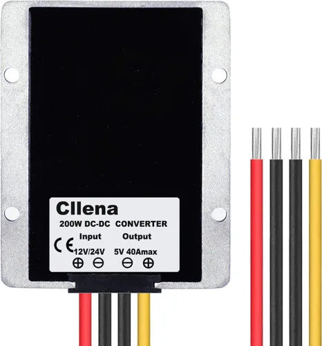 Vista 4 de DC 12V 24V Paso abajo a 5V 40A 200W Convertidor Regulador de Voltaje, Impermeable DC/DC Buck Transformador Fuente de alimentación