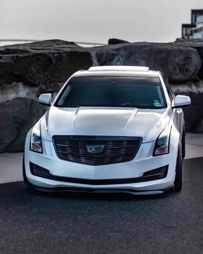 Vista 3 de MUTUSAISI Separador de Parachoques Delantero Compatible con Cadillac ATS 2015-2019 Accesorios Negro Brillante Front Bumper Lip Wing, 3PC Front