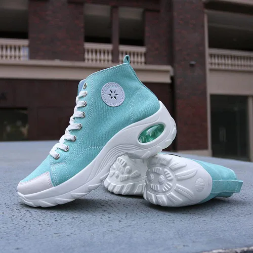 Vista 2 de MAUGELY Zapatos deportivos de lona con suela alta para mujer
