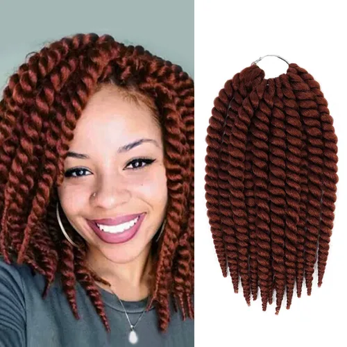 Vista 23 de Glam21USA sintético Jumbo Senegalese Twist sintético de 12 pulgadas 2-Azul