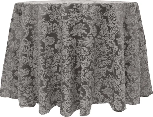 Vista 8 de Ultimate Textile Miranda - Mantel redondo de damasco (114 pulgadas), color burdeos