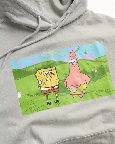 Vista 2 de Nickelodeon Mens SpongeBob and Patrick Fleece Sweatshirt Men and Womens Unisex Pullover Hoodie (Size S-XL)