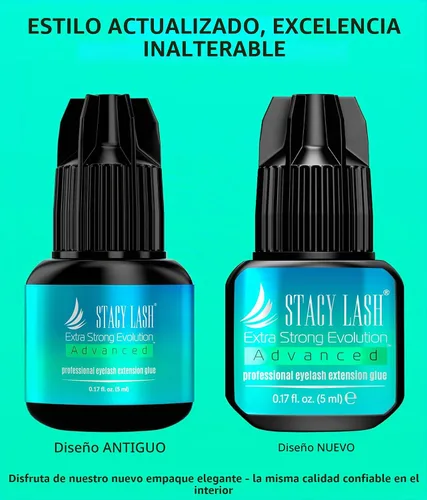 Vista 3 de Stacy Lash Pegamento Extra Fuerte Evolution Advanced para Extensiones de Pestañas (0,17 fl oz / 5 ml) / Seco en 1 Segundo / Retención de 6 Semanas