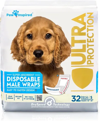 Vista 17 de Paw Inspired Bandas desechables para perros machos, banda para el vientre para perros Pañales desechables para perros Bandas para el vientre