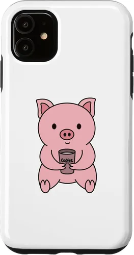 Vista 5 de Funda de trabajo de oficina para iPhone 15 Pig Coffee Monday