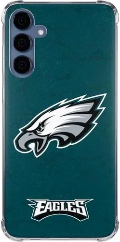 Vista 11 de Skinit Clear Phone Case Compatible with Galaxy A35 5G - Officially Licensed NFL Philadelphia Eagles Black & White Design