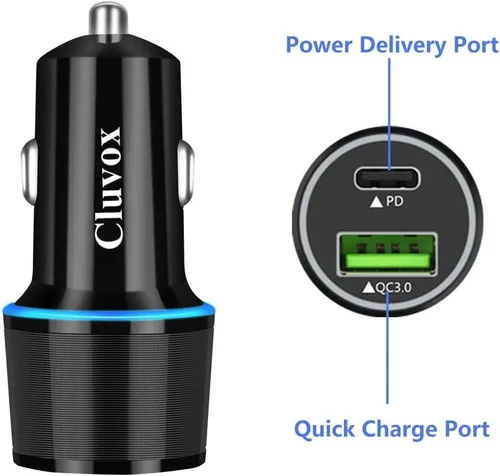 Vista 3 de Cargador de coche rápido tipo C para iPhone 17 Pro Max/16/15, Samsung Galaxy S26/S25, Google Pixel 10/9 Android Phone Car Plug Adapter, cargador