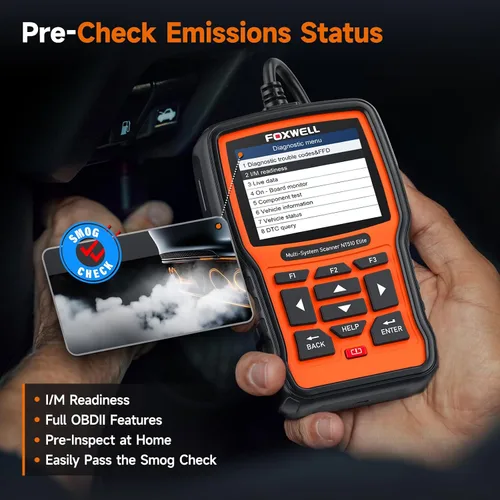 Vista 7 de FOXWELL NT510 Elite - Herramienta de escaneo compatible con escáner BMW, herramienta de diagnóstico completo OBD2, lector de códigos de control