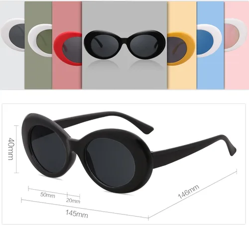 Vista 4 de SojoS Clout SJ2039, lentes de sol modelo ovalado de estilo clásico, inspirados en Kurt Cobain.